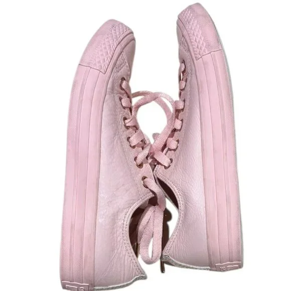 Converse Chuck Taylor All Star Low Pink Leather Rose Gold Accents Size 7 - Picture 4 of 10